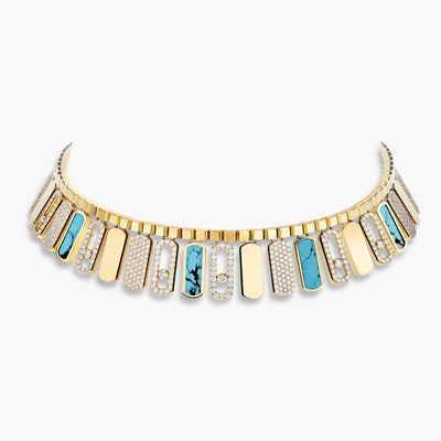 Messika Move Iconica Diamond and Turquoise Necklace in 18K Yellow Gold - Messika product