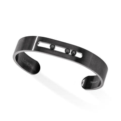 Messika Move Black Titanium and Black Diamond Thin Cuff Bracelet