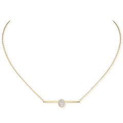 Messika Glam'Azone Diamond Oval Bar Necklace