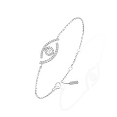 Messika Lucky Evil Eye Pavé Diamond Chain Bracelet in White Gold