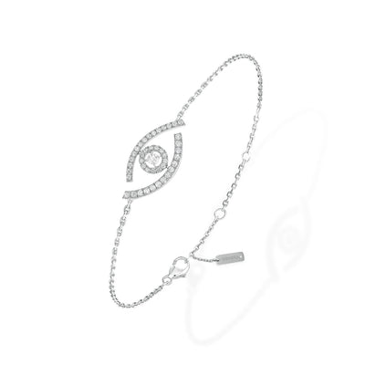 Messika Lucky Evil Eye Pavé Diamond Chain Bracelet in White Gold - Messika product