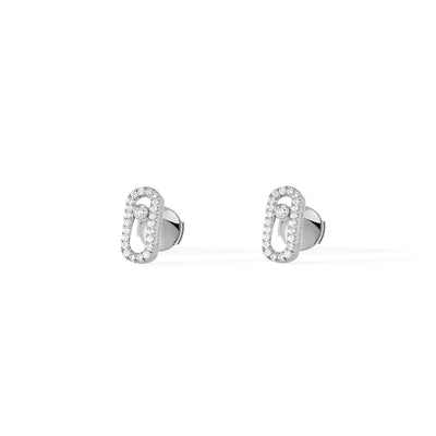 Messika Move Uno Diamond Cage Stud Earrings in White Gold - Messika product