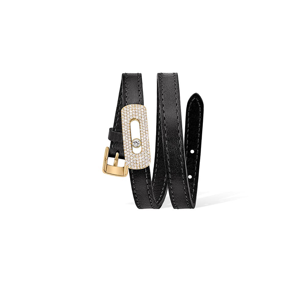 Messika My Move Yellow Gold Pave Diamond Motif Bracelet