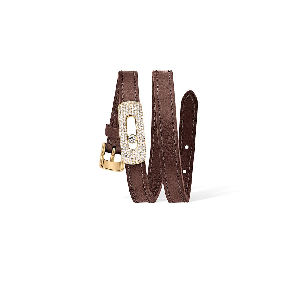 Messika My Move Yellow Gold Pave Diamond Motif Bracelet