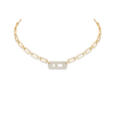 Messika My Move Gold Pave Diamond Curb Necklace