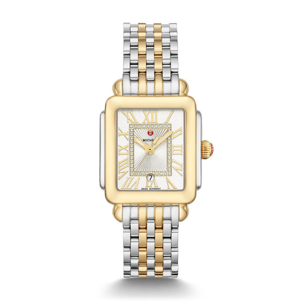 Michele Deco Madison Mid Two Tone Diamond Dial Watch