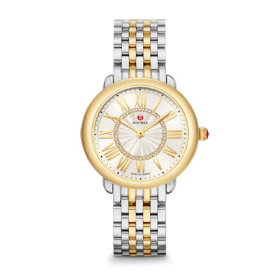 Michele Serein Mid Two Tone Diamond Dial Watch – 36mm - Michele product