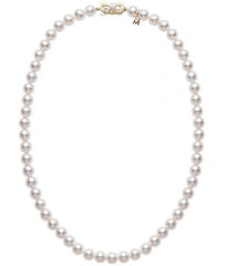 Mikimoto 8mm A Akoya Pearl Necklace – 18K Yellow Gold