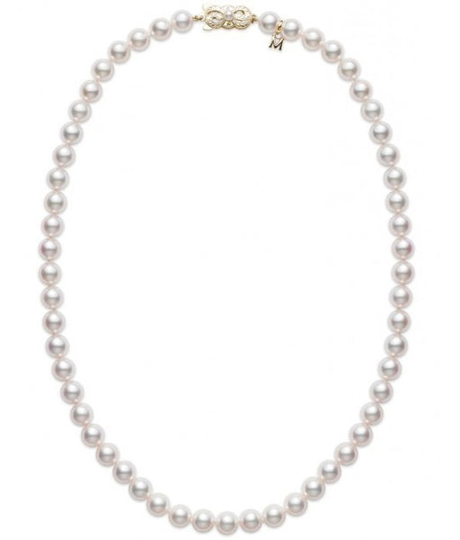 Mikimoto 8mm A Akoya Pearl Necklace – 18K Yellow Gold