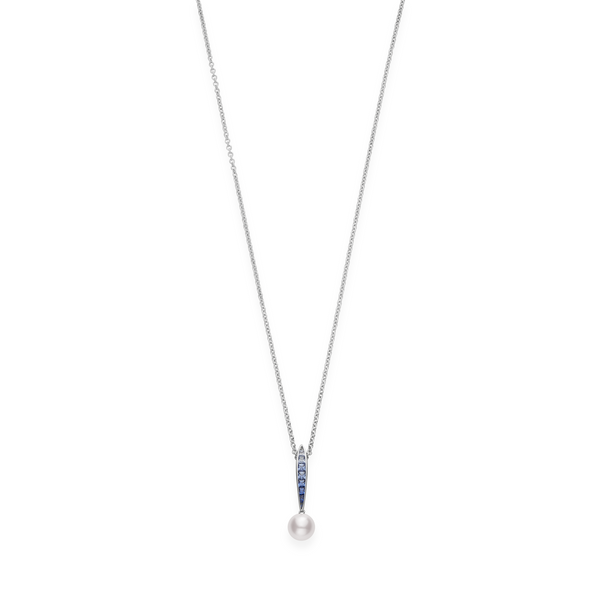 Mikimoto Pearl and Blue Sapphire Necklace