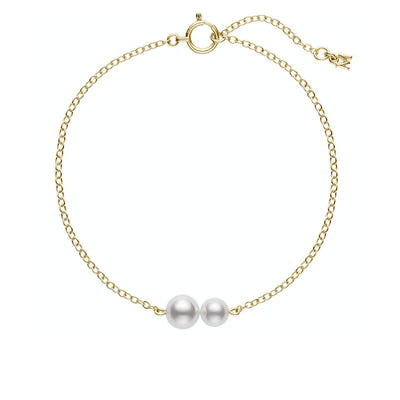 Mikimoto Yellow Gold Bracelet with Two Akoya Pearls - Mikimoto product
