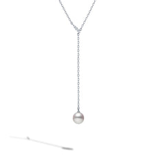 Mikimoto Pearl and Diamond Y Necklace