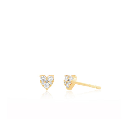 EF Collection Full Cut Diamond Mini Heart Studs - EF Collection product