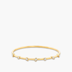 1 Carat Mixed Shape Diamond Hinged Bangle