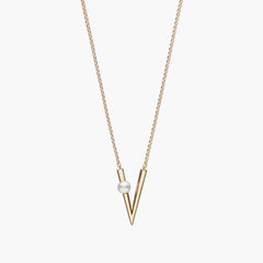 Mikimoto V Code Akoya Cultured Pearl Pendant in 18K Yellow Gold
