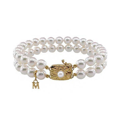 Mikimoto Yellow Gold Double Strand Pearl Bracelet - Mikimoto product