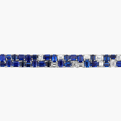 Private Label Blue Sapphire and Diamond Mosaica Bracelet
