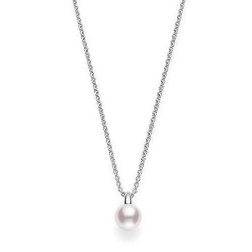 Mikimoto White Gold Akoya Pearl Drop Pendant Necklace