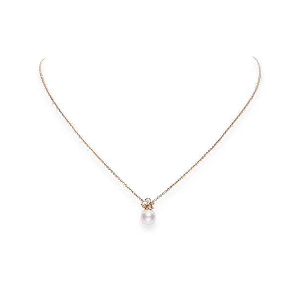 Mikimoto Pearl and Flower Diamond Necklace