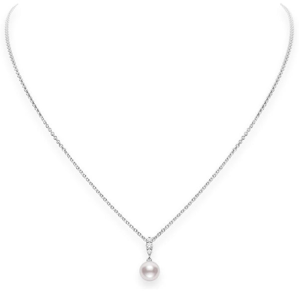 Mikimoto Pearl and Diamond Drop Necklace