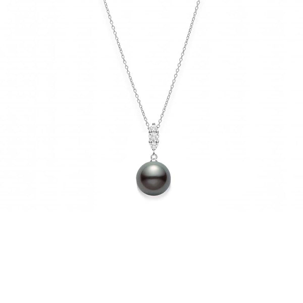 Mikimoto Morning Dew Black Pearl Pendant