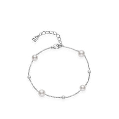 Mikimoto Pearl and Diamond Station Bracelet