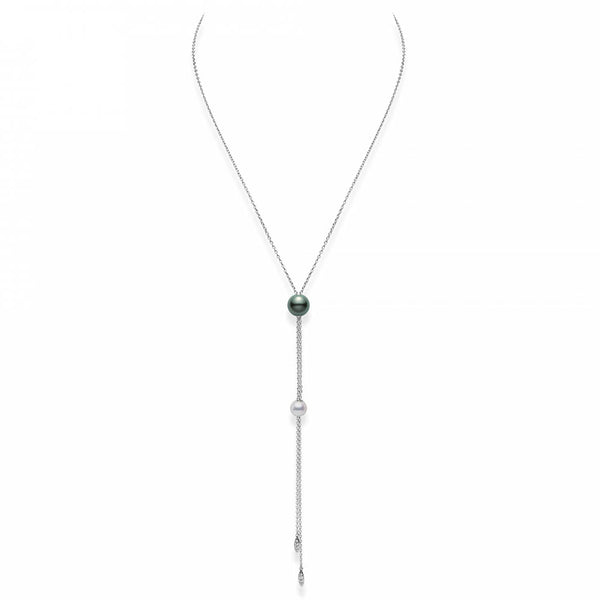 Mikimoto Multi Pearl Diamond Lariat Necklace