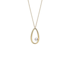 Mikimoto Moon Dew Akoya Pearl Pendant Necklace in Yellow Gold