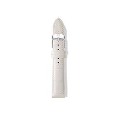 Michele Embossed Calfskin White Watch Strap - 18mm