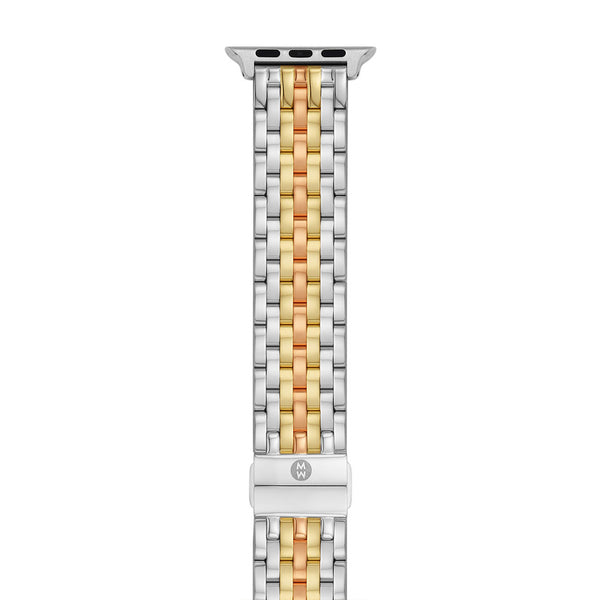 Michele 7-Link Apple Watch Bracelet - Tri-Tone Stainless Steel