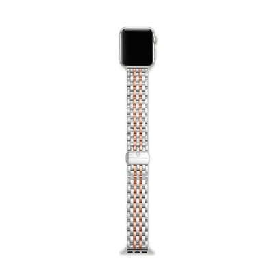Michele 7-Link Apple Watch Bracelet - Silver &amp; Pink Gold - Michele product