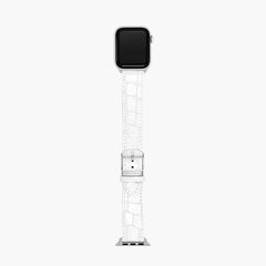 Michele Apple Watch White Crocodile Leather Strap