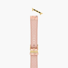 Michele Apple Watch Pink Crocodile Leather Strap
