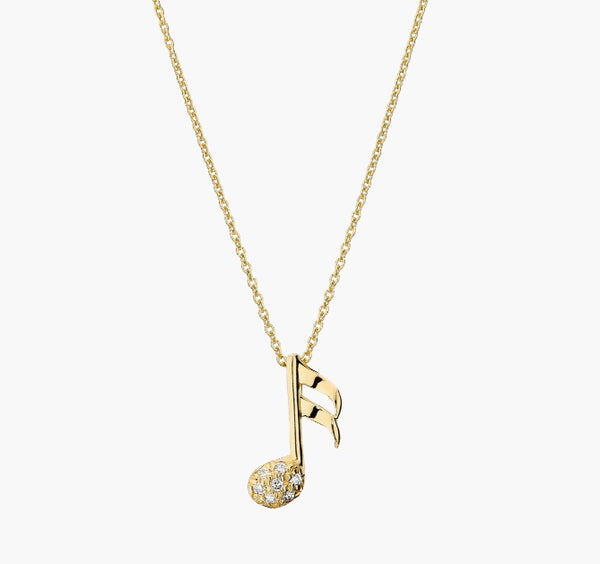 Roberto Coin Tiny Treasures Diamond Music Note Necklace