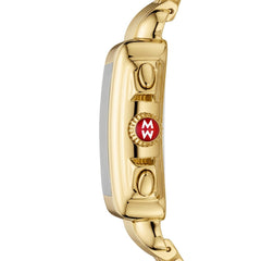 Michele Deco Watch Yellow Gold White Mother of Pearl and Diamond Dial