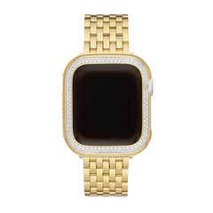 Michele Apple Watch Series 7-9 41mm Diamond Jacket in Yellow Gold