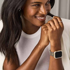 Michele Apple Watch Series 7-9 41mm Diamond Jacket in Yellow Gold