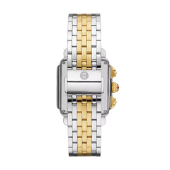Michele Deco Two-Tone Black Dial Diamond Watch