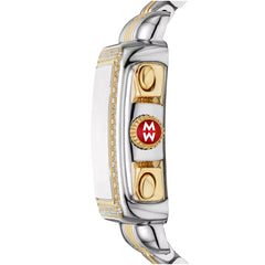 Michele Deco Two-Tone Black Dial Diamond Watch