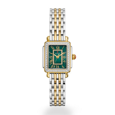 Michele Deco Madison Mini Two-Tone Green Diamond Watch - Michele product