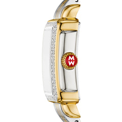 Michele Deco Madison Mini Two-Tone Green Diamond Watch