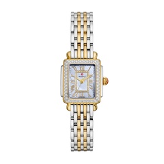 Michele Watch Deco Madison Mini Mother of Pearl in Two-Tone
