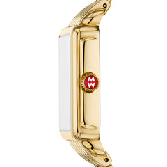 Michele Deco Park Dark Cherry Dial Gold Watch