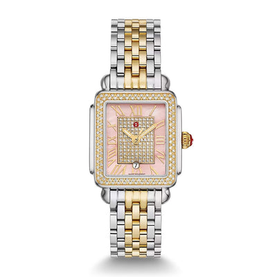 Michele Limited Edition Madison Mid Pink Mother-of-Pearl Dial Two-Tone Diamond Watch - Michele product