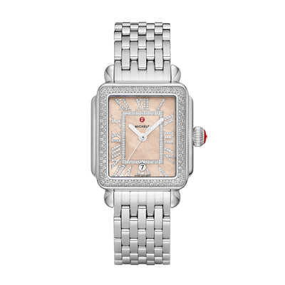 Michele Deco Madison Apricot Dial Stainless Steel Watch - Michele product