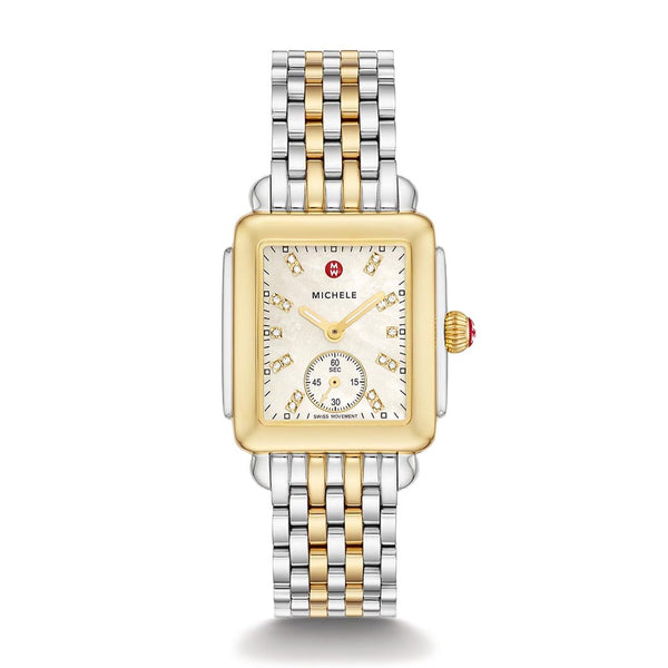 Michele Deco Mid Two-Tone Mother of Pearl Watch