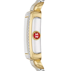Michele Deco Mid Two-Tone Diamond Bezel Watch