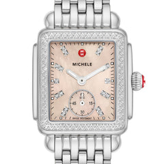 Michele Deco Madison Mid Watch With Apricot Dial