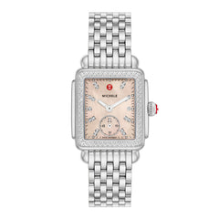 Michele Deco Madison Mid Watch With Apricot Dial