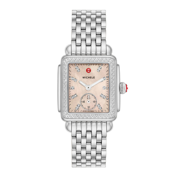 Michele Deco Madison Mid Watch With Apricot Dial